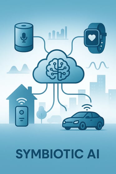 Illustration of connected devices and AI, representing Web 4.0 and the ongoing evolution of the web.